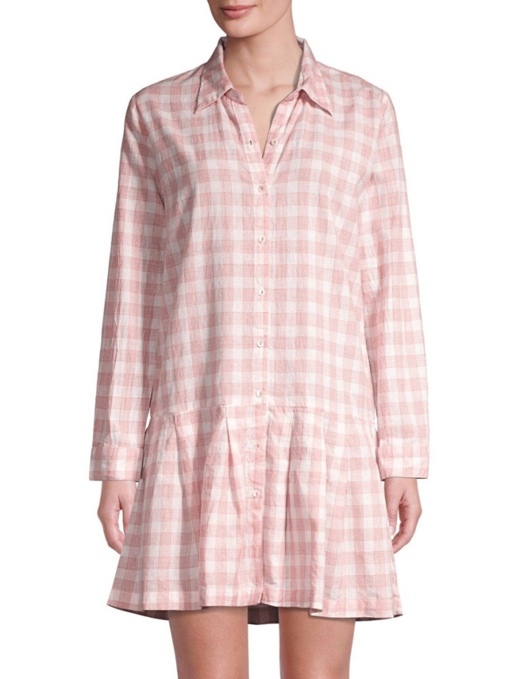 Roller Rabbit Dacia Pink & White Shirt Dress Size Large